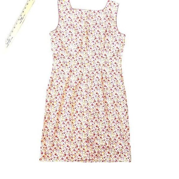 Y2K 90s Floral Cottage Core Sleeveless Shift Dress Size 4P Amanda Smith - Picture 1 of 8